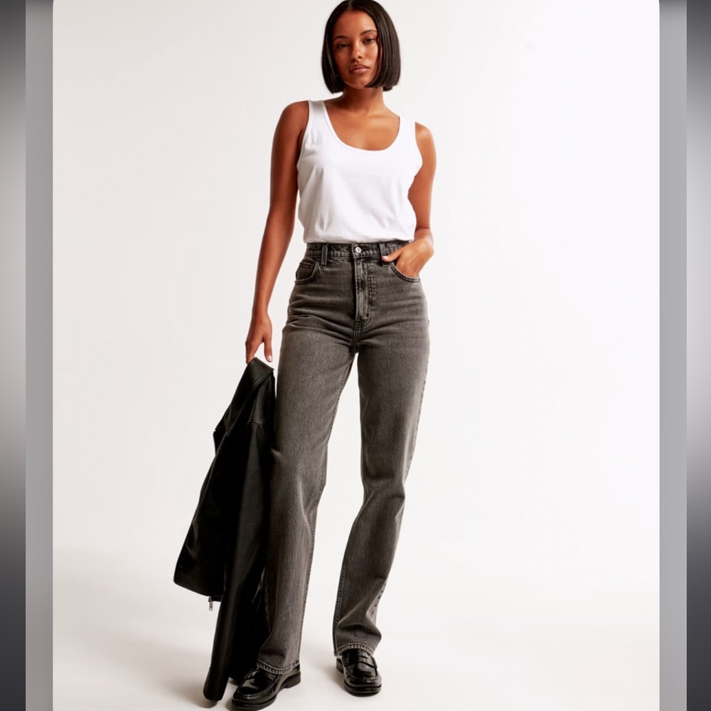 abercrombie ultra high rise straight jean